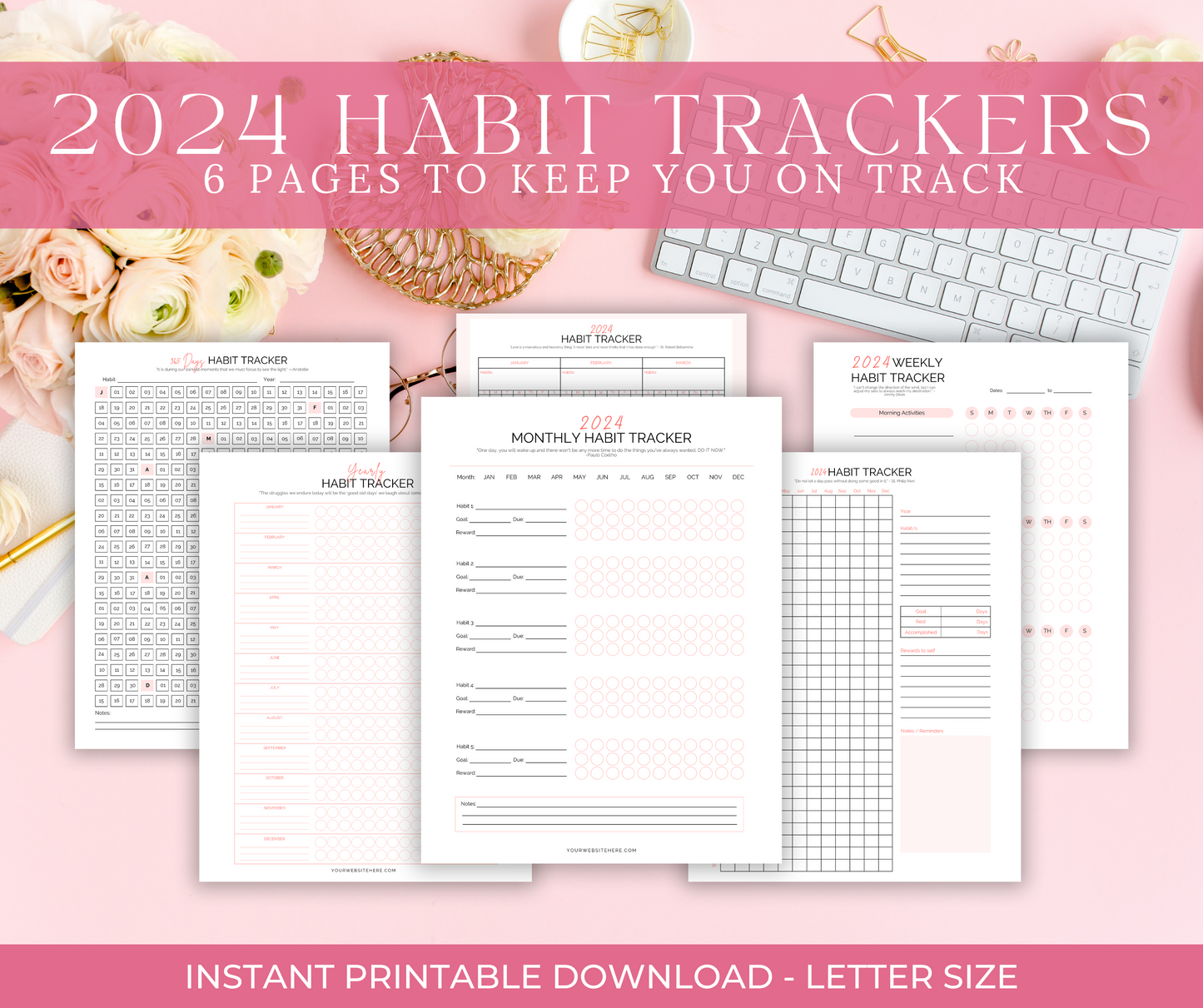 2024 Habit Trackers (6 pages)