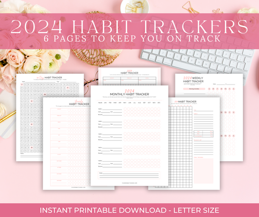 2024 Habit Trackers (6 pages)